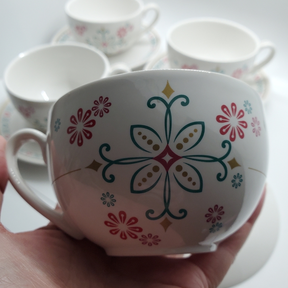 Starbucks Holiday 2006 1 Cup 1 Saucer Set NORDIC Winter Snowflake Cocoa … - Picture 6 of 7
